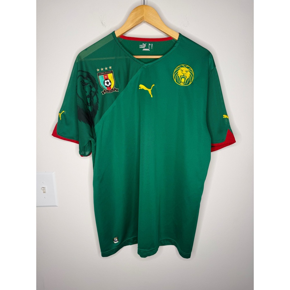 Puma Cameroon 2010/2011 Home Soccer Jersey Green Indomitable Lions RARE Mens XL